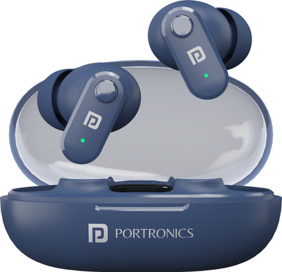 Portronics Twins S16 in Ear Earbuds With Mic,24H Playtime,GameMode,Clear Calls Bluetooth(Blue, In the Ear)