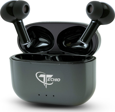 Techio Buds Xero True Wireless Earbuds, L2 Adaptive ANC, 12.4mm Drivers Bluetooth(Black, True Wireless)