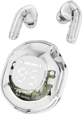 Tecmarx UltraPods Pro In Ear Comfortable In Ear Fit Smart ENC. Bluetooth Headset Bluetooth & Wired(White, In the Ear)
