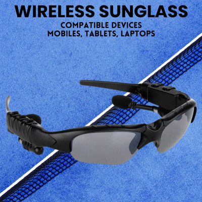 GUGGU Sunglass with (Bluetooth Earbuds) Music and bluetooth headset and micY149 Bluetooth(Black, On the Ear)