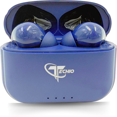 Techio BUDS XERO TWS EARBUD W10 upto 50 hours of Playback Bluetooth(Blue, True Wireless)