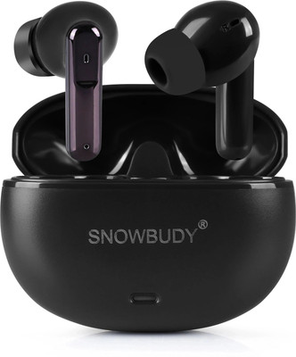 snowbudy In-Ear Wireless Earphones Stereo Bass 800mAh Battery Charger Bluetooth Gaming(Black, True Wireless)
