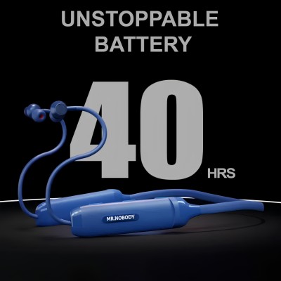 MR.NOBODY N50 With 40 HRS Playback,Fast Charging,High Bass & ASAP Charge Bluetooth N13 Bluetooth Headset(Blue, In the Ear)
