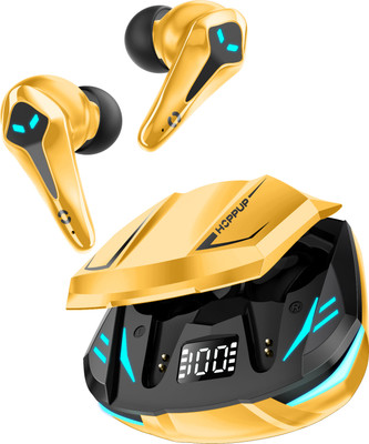 HOPPUP Predator Xo3 Gaming Earbuds with 35MS Low Latency, 13MM DRIVERS & 50H PlayTime Bluetooth(Yellow, True Wireless)