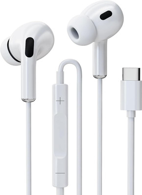 Voltexx Type C Woofer Earphone with universal Compatibility Wired(White, In the Ear)