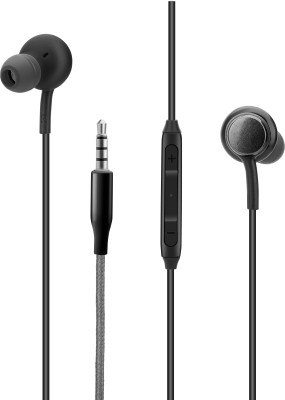RZG R-135 Earphones Wire handfree With mic Wired Headset(Black, In the Ear)