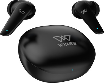 WINGS Flobuds 100 Made In India with Digital Battery Display, Smart ENC Ergonomic Case Bluetooth(Black, True Wireless)