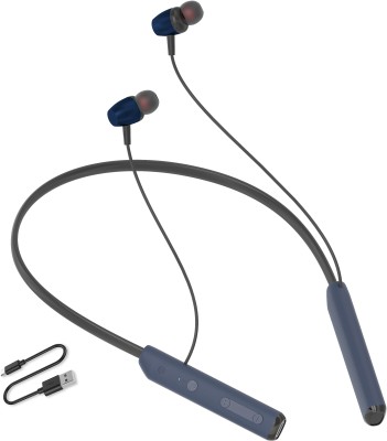 XUOP Neckband Running Headset, Wireless Stereo HiFi Bass Earphone Sport Headphones1 Bluetooth(BLUE,Super Bass, Immersive LED Lights, In the Ear)