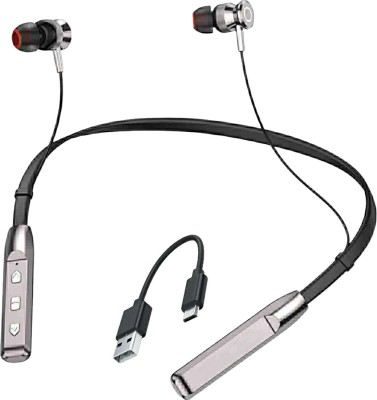 ROKAVO ravel Selling Nb-40H Long battery Wireless Bluetooth Neckaband gaming Headphones Bluetooth Headset(Silver, In the Ear)