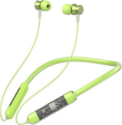 Qeikim 2024 New Arrival portable premium neckband ipx7 waterproof sports earphones Bluetooth(Green, In the Ear)