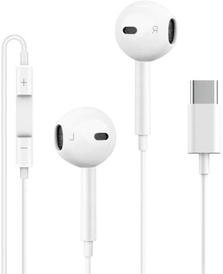 snowbudy Type C Handsfree with Mic for SAMSUNG Galaxy A05s/A05/A54 5G/A14/A34 5G[23B] Wired Headset(White, iPHONE WIRED EARPHONE, In the Ear)
