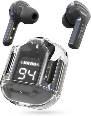 Ezerio Air 31 Crystal Wireless Earbuds ENC Noise Cancelling, Transparent LED Digital Bluetooth Headset(Black, In the Ear)