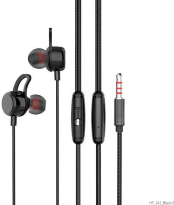 Zusix 242 - Passive Noise Isolation 10mm Driver, 3.5mm Jack Wired Handsfree with Mic Wired(Black, In the Ear)