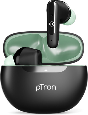 PTron Bassbuds Vibe w/ 34 Hrs Playback,Clear Calls,13mm Dynamic Drivers,Bluetooth V5.3 Bluetooth(Black, Green, True Wireless)