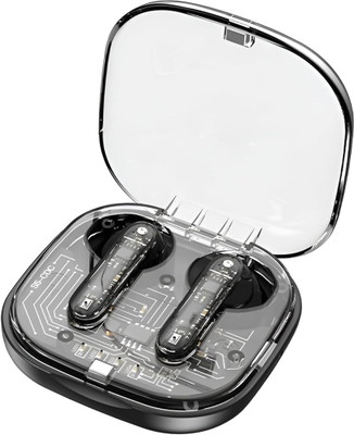 EYNK Transparent Case TWS Wireless Stereo In Ear Noise Cancelling Wireless Earbuds Bluetooth(Black, True Wireless)