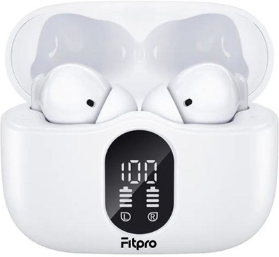 Fitpro Wireless Earbuds, Bluetooth 5.3 HiFi Stereo, 40H Playtime Bluetooth(White, True Wireless)