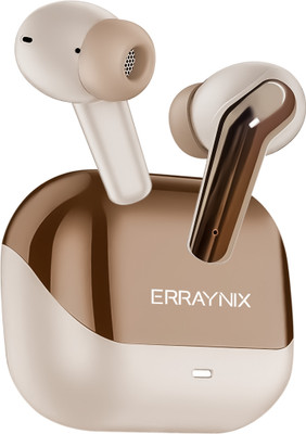ERRAYNIX BOOM69 with 45 Hr Playtime Bluetooth Earbuds,Quad Mic ENC,Hi-Bass BT5.4 Bluetooth(Golden White, True Wireless)