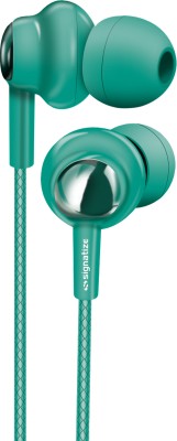 SIGNATIZE in-Ear Wired Earphone with Mic and Deep Bass HD Sound Mobile Noise Isolation Wired Headset(Green, In the Ear)