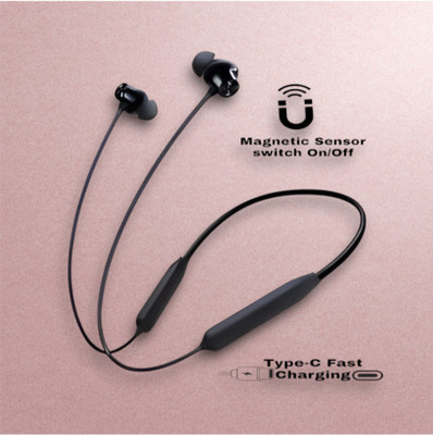house of common Pro Neckband With Upto 48 Hours Playback & Fast Charging Earphone_2Z_WG Bluetooth & Wired(Black, In the Ear)