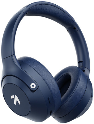 GOBOULT Flex 80Hrs Battery, ENC Mic, 40mm Drivers, 60ms Low Latency Bluetooth & Wired(Navy Blue, On the Ear)
