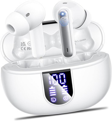 wazny YO-141 Earbuds/TWs/buds 5.3 Earbuds with 48H Playtime, Earphones Bluetooth Gaming Headset(White, True Wireless)