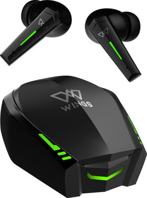 WINGS Phantom 800 Low Latency Earbuds with Game mode, 50 hrs Playtime & App Support Bluetooth Gaming(Black, In the Ear)