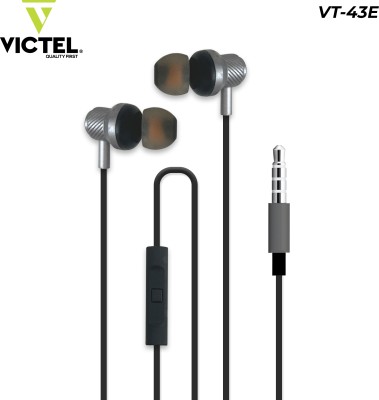 VICTEL Earphones with MIC, Magnetic Earbuds I Powerful Bass, Clear Sound (3.5 MM Jack) Wired Headset(White, In the Ear)