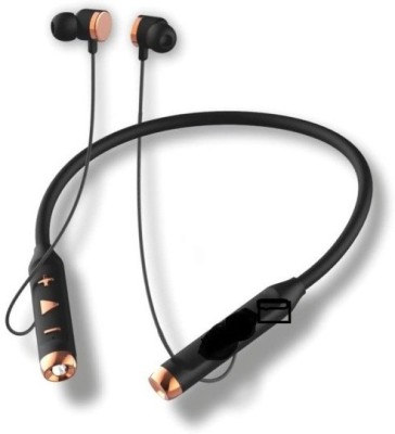 liluns 75 Hours Playtime Bluetooth Neckband Bluetooth Headset(Black, In the Ear)