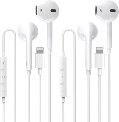 ASTOUND XII-261 Volume Control Music & Calling Headphones for iOS Wired Headset(White, In the Ear)