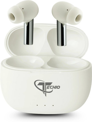 Techio Atom 90 Earbuds G9 with Crystal Sound & Comfort Fit, Bluetooth(White, True Wireless)