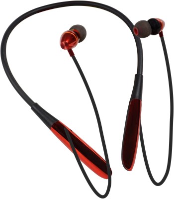 RARIBO New Wireless Bluetooth Headphone Mic for Calling Bluetooth Headset(Red, In the Ear)