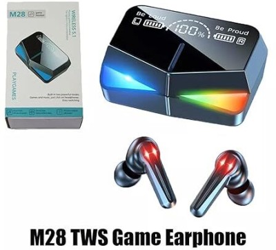 FUTURESTARRKK M28 Earbuds/TWs with 2000MAH Power Bank Upto 280 Hours Bluetooth Gaming Headset Bluetooth Gaming Headset(Multicolor, In the Ear)