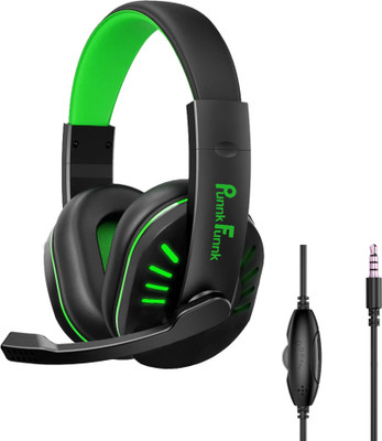 PunnkFunnk A10 Over Ear Gaming Headset with Mic Wired Gaming(Black, On the Ear)