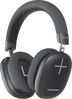 APES Fusion Style Wireless Headphone,45mm Dynamic Drivers,50Hrs Playtime,Fast Charge Bluetooth(Black Grey, On the Ear)
