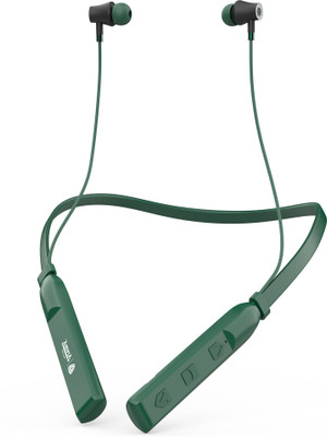 Aroma NB119B Badshah Upto 60 Hours Playtime* Fast Charging Dual Pairing Neckband Bluetooth(Graphite Green, In the Ear)