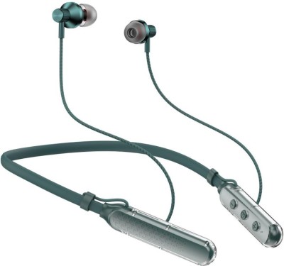 JAZX CR-Game 2 -40 Hours Waterproof Bluetooth Neckband, Wireless Stereo Headset ENC Bluetooth Headset(Green, In the Ear)