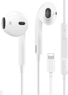 MARS Lighting Earphones for iPhone Headphones in-Ear Wired Headset.0 Bluetooth & Wired(White, In the Ear)