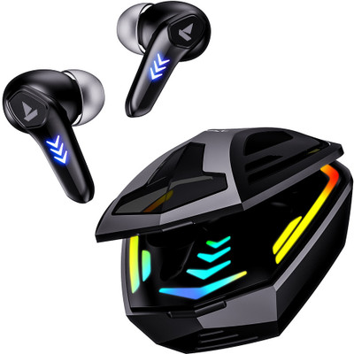 boAt Immortal 131 w/ Beast Mode(40ms Low Latency), 40 Hours Playback & RGB Lights Bluetooth(Black sabre, True Wireless)
