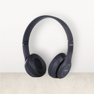 house of common Foldable Wireless Bluetooth Headphones with Enhanced Bass_JX Bluetooth & Wired(Black, On the Ear)