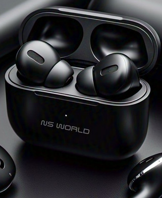 NS WORLD O2 Airbuds Tws |Max Power| HD Sound | BT Earbuds |Mic & Touch Controls Headphone Bluetooth(Thunder Black, True Wireless)