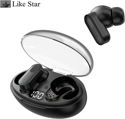 Like Star S460 ANC High Quality Pure Sound, IPX5 Touch, MiniWireless 5.3 Headset For Girls Bluetooth(Black, In-Earphone Car Headphones With Mic Powerful Sound, In the Ear)