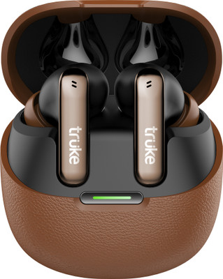 truke Mega 7 Earbuds w/ 60H Battery, 13mm Drivers, 24-bit Spatial Audio, Fast Charging Bluetooth(Coffee brown, True Wireless)