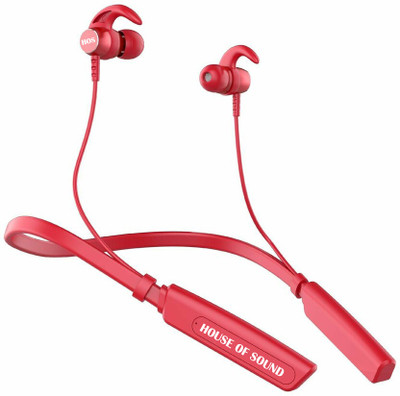 HOUSE OF SOUND NEWEST NECKBAND SERIES Bluetooth(Red, In the Ear)