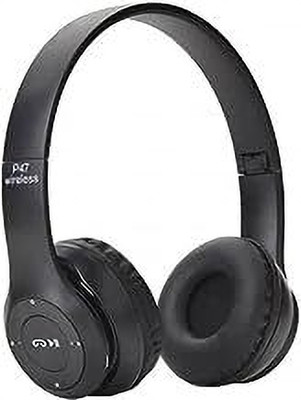 YAROH P47_VP36_Bluetooth Wireless Headphone with Mic High Bass Clear Sound Bluetooth without Mic(Black, On the Ear)
