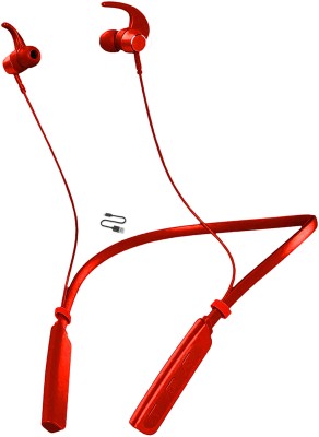 IZWI New 2023 ROCK MUSIC 233 +Pro Neckband Wireless With Mic Headphones/Earphones-A4 Bluetooth Headset(Red, In the Ear)