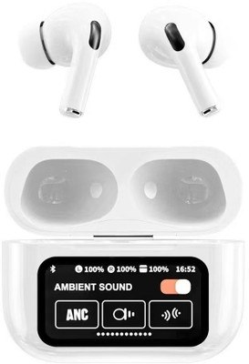 Zusix Touch Fusion 100 Screen TWS Earbuds ANC+ENC, On-Case Display Bluetooth(White, True Wireless)