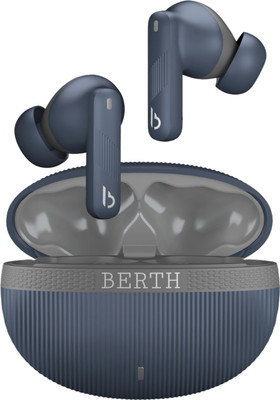 BERTH Earbuds Z With 40 hours playtime, IPX5, 4 clear calling Enc mics, low latency Bluetooth Gaming(Blue, True Wireless)