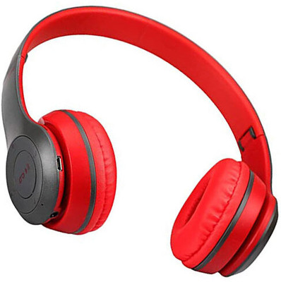 Techpunch MULTI FUNCTION MODE WIRELESS HEADPHONE WITH ULTRA HD SOUND WITH MIC. Bluetooth & Wired Gaming(Red, On the Ear)