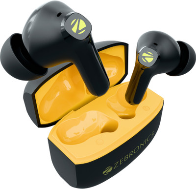 ZEBRONICS Pods 141 (Zeb zi 11), Upto 35H Backup, Dual EQ Mode, Quad Mic ENC, BT v5.3 Bluetooth without Mic(Black, In the Ear)