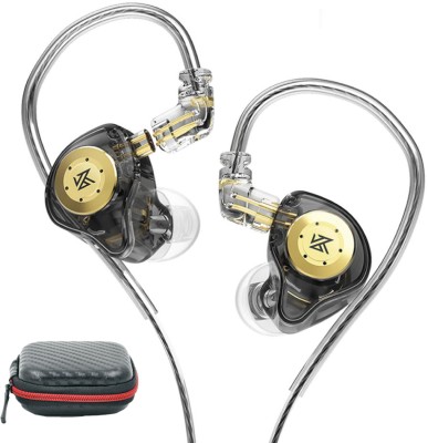 KZ Edx Pro Wired In-Ear Monitor Earphone Dual Magnetic Driver,5N OFC Cable (No Mic) Wired without Mic Headset(Black, In the Ear)